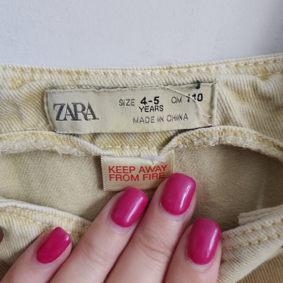 *SOLD* ZARA denim dress tiered mustard yellow sz 4 5 - Picture 5 of 5